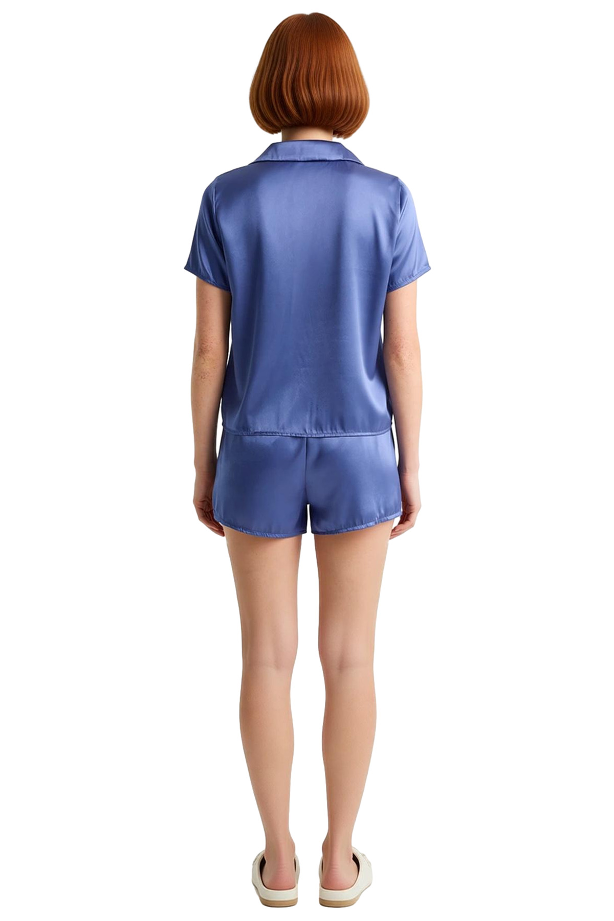 Kadın Saten Pijama Takımı Kısa Kol Regular Kalıp Yazlık Konforlu Kesim Trend Tasarım