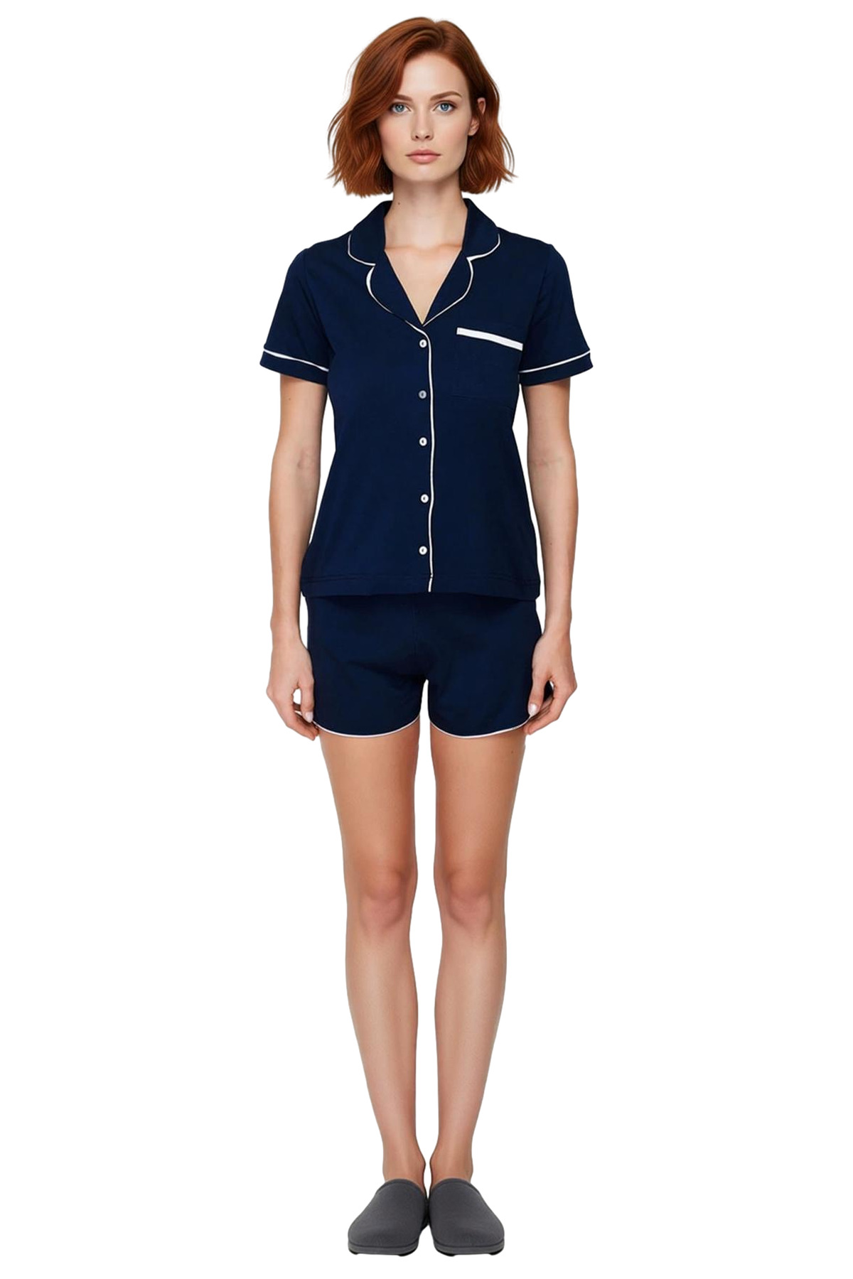 Kadın Pamuklu Kısa Kollu Regular Pijama Takımı Homewear Yazlık Kaliteli İşçilik Günlük Kullanım İçin