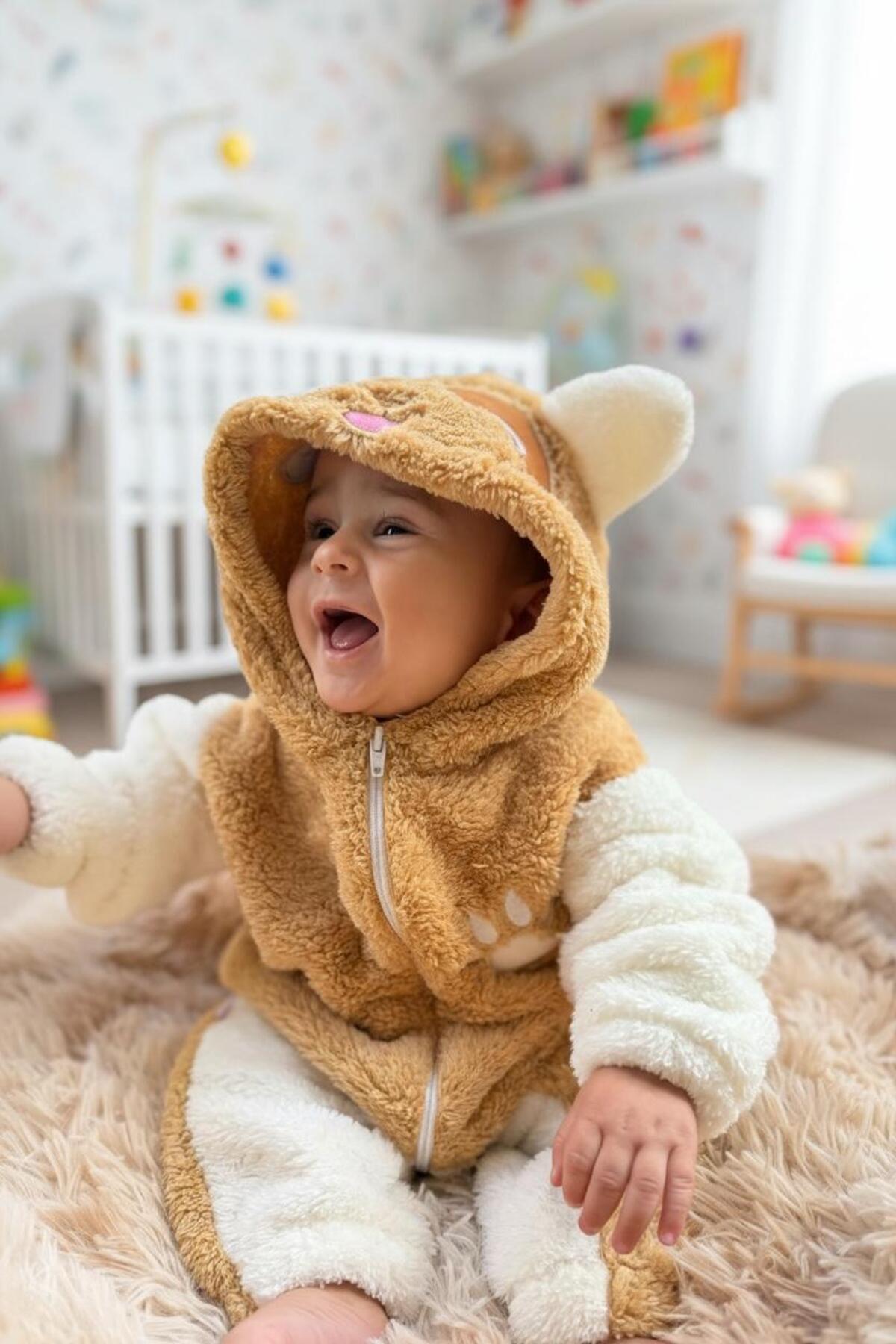 Bebesev Welsoft Peluş Unisex Fermuarlı Kışlık Bebek Uyku Tulumu Bebek Tulumu Çocuk Tulumu Çocuk Kostümü fotoğrafı 6 (önizleme)