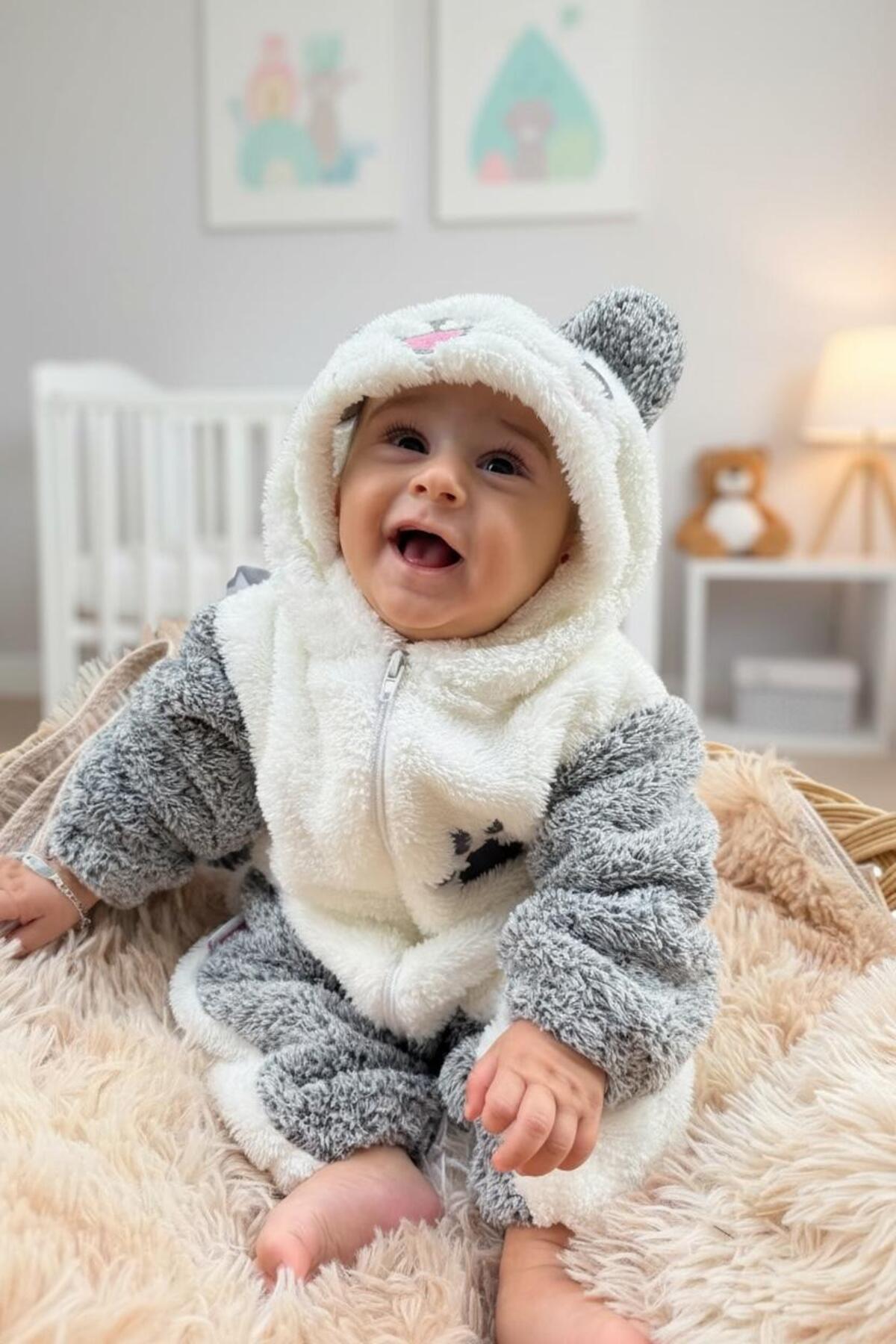 Bebesev Welsoft Peluş Unisex Fermuarlı Kışlık Bebek Uyku Tulumu Bebek Tulumu Çocuk Tulumu Çocuk Kostümü. fotoğrafı 3 (önizleme)