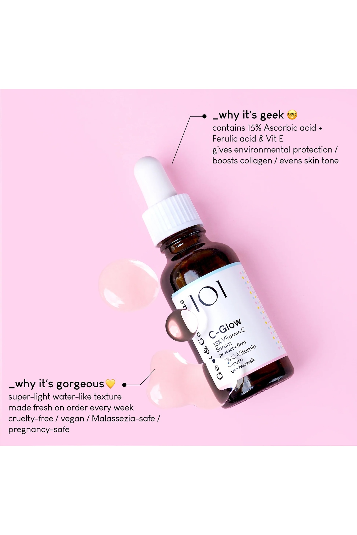 C-Glow Vitamin C Serumu %15 Saf Askorbik Asit – Aydınlatıcı, Ton Eşitleyici ve Güçlü Antioksidan — GEK2 — تصویر 4 از 5