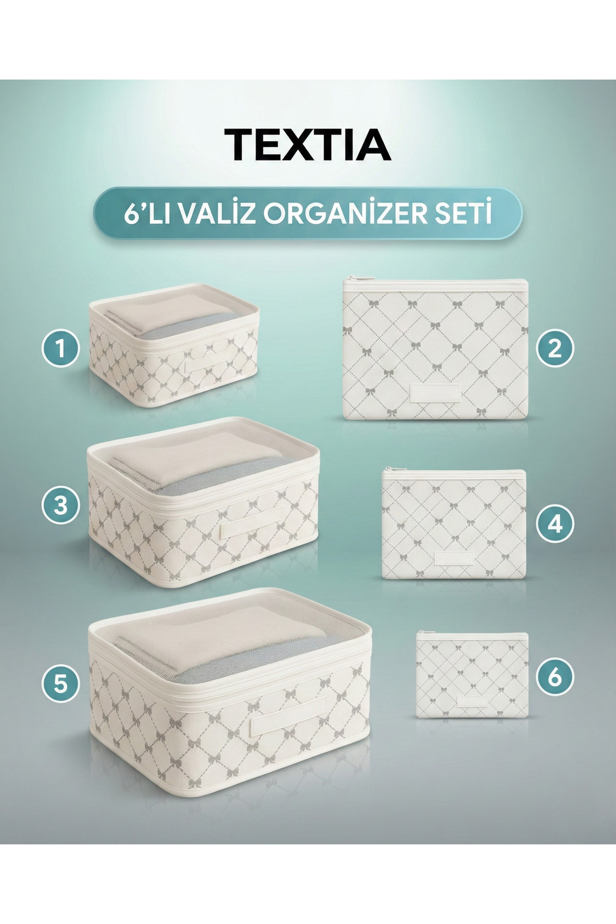 Textia Home 6 Parça Anne Bebek Doğum ve Hastane Çıkış Çantası Seti - Fiyonk fotoğrafı 5 (önizleme)