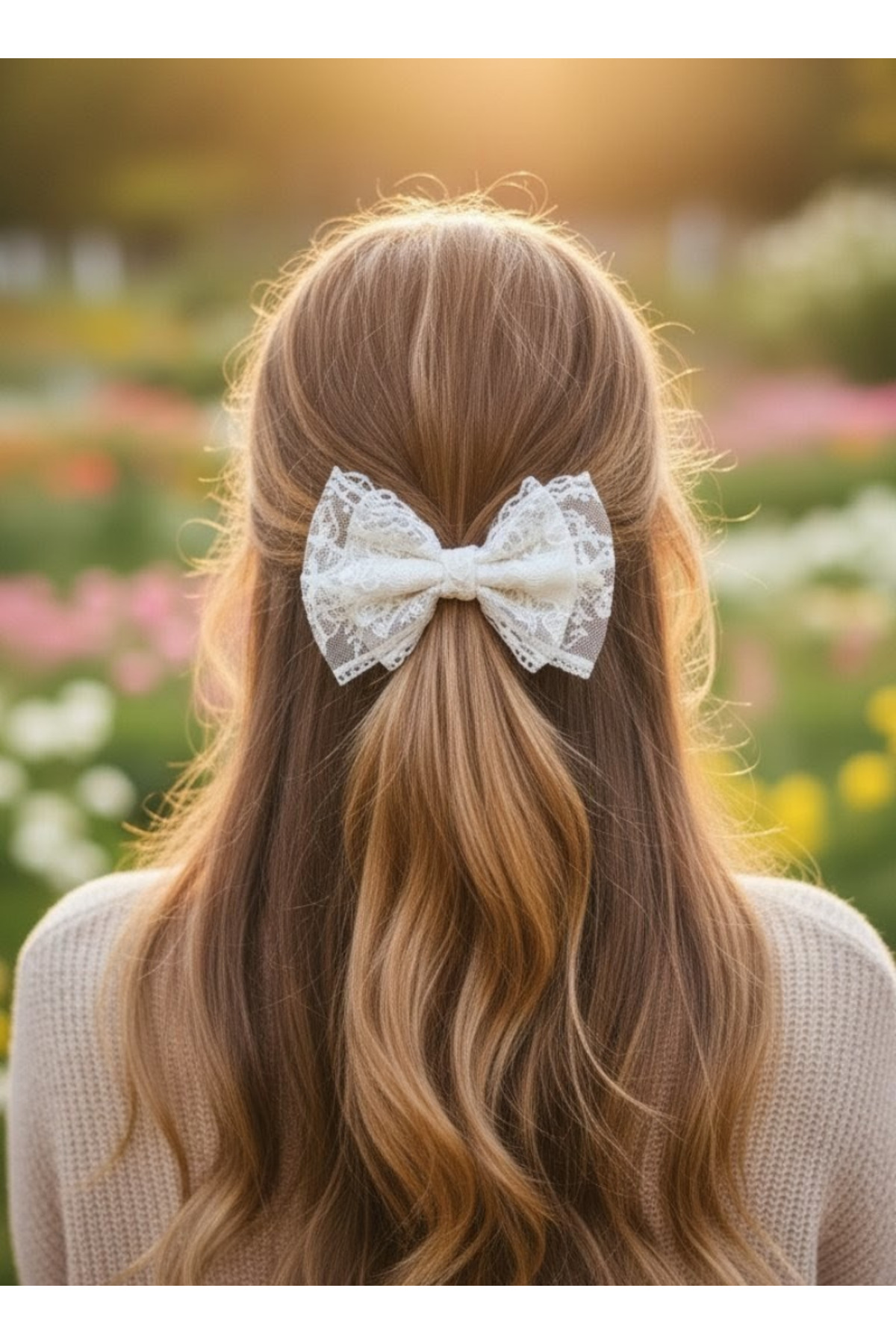 Handmade Romantic Lace Bow Buckle, Custom Design Ecru Bow Lace Buckle, April 23rd Buckle
