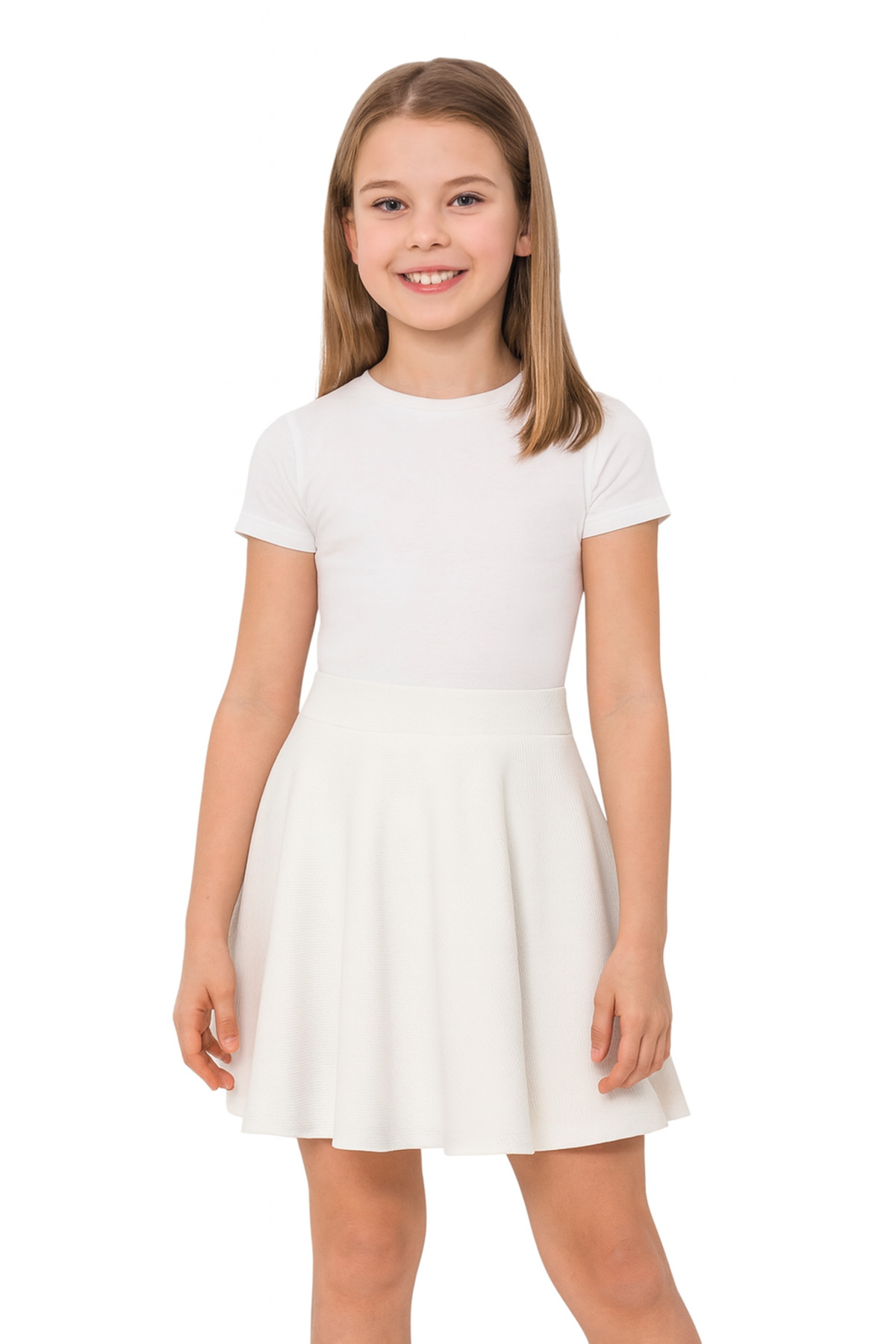 KedyKids  Double Beyaz Düz Etek - Görsel 3
