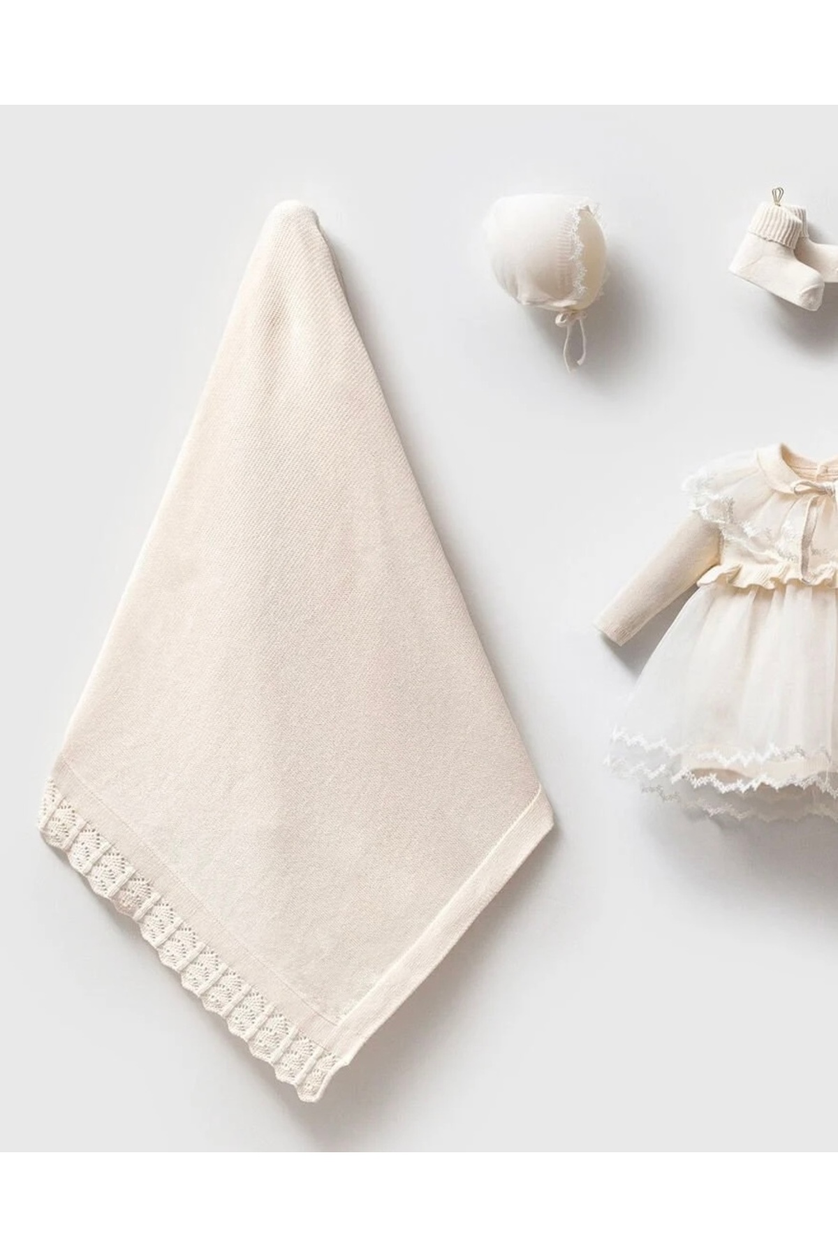 Mert Baby Countes 5'li Triko Organik Hastane Çıkış Seti Tül Detaylı %100 Pamuk Yenidoğan Kız Bebek fotoğrafı 3 (önizleme)