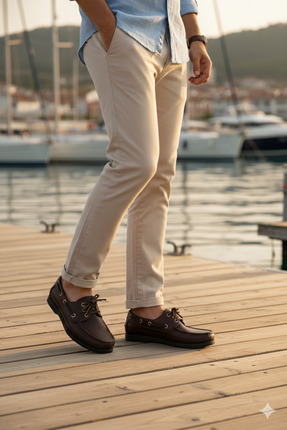 G GÜR MODA Dexters Tarzı Hakiki Deri Ortopedik Tabanı Dikişli Deri Bağcık Der...