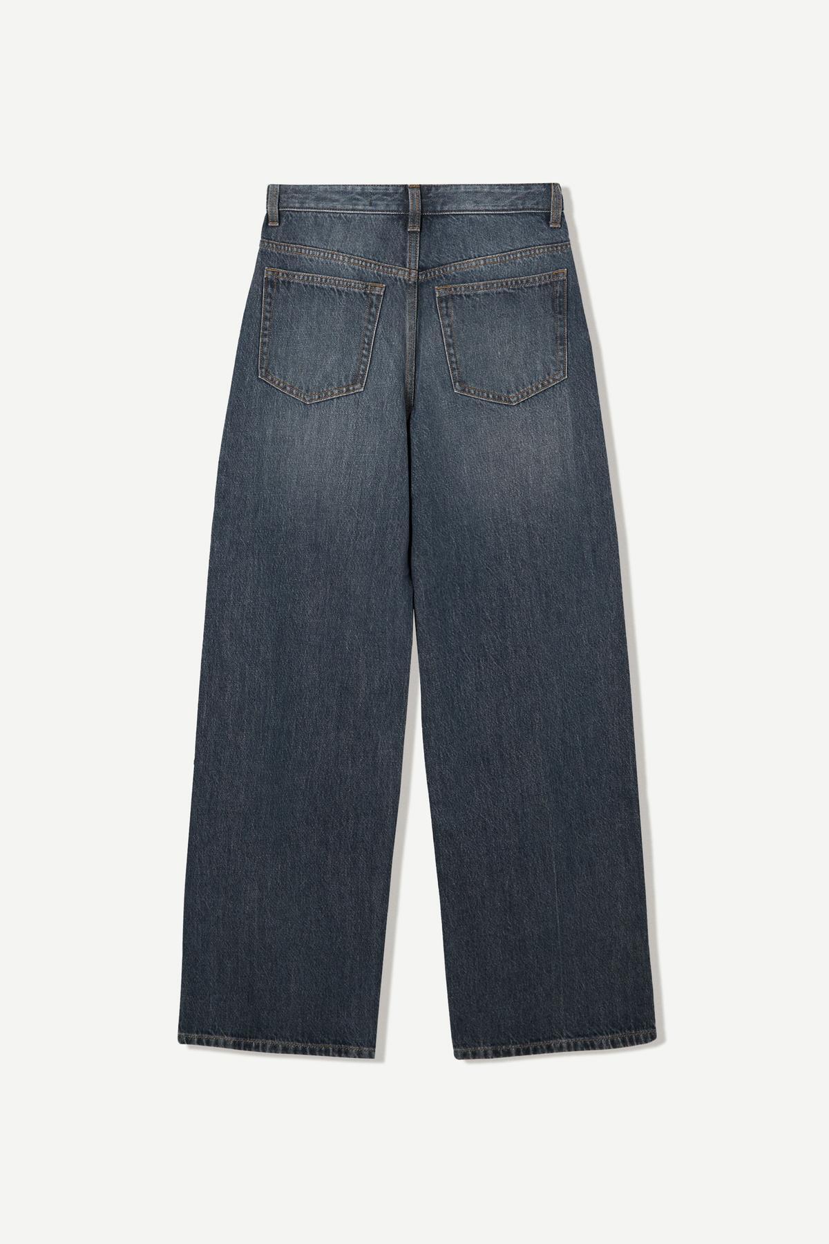 Bershka  Çapraz bel detaylı yüksek bel geniş paça jean - Görsel 6