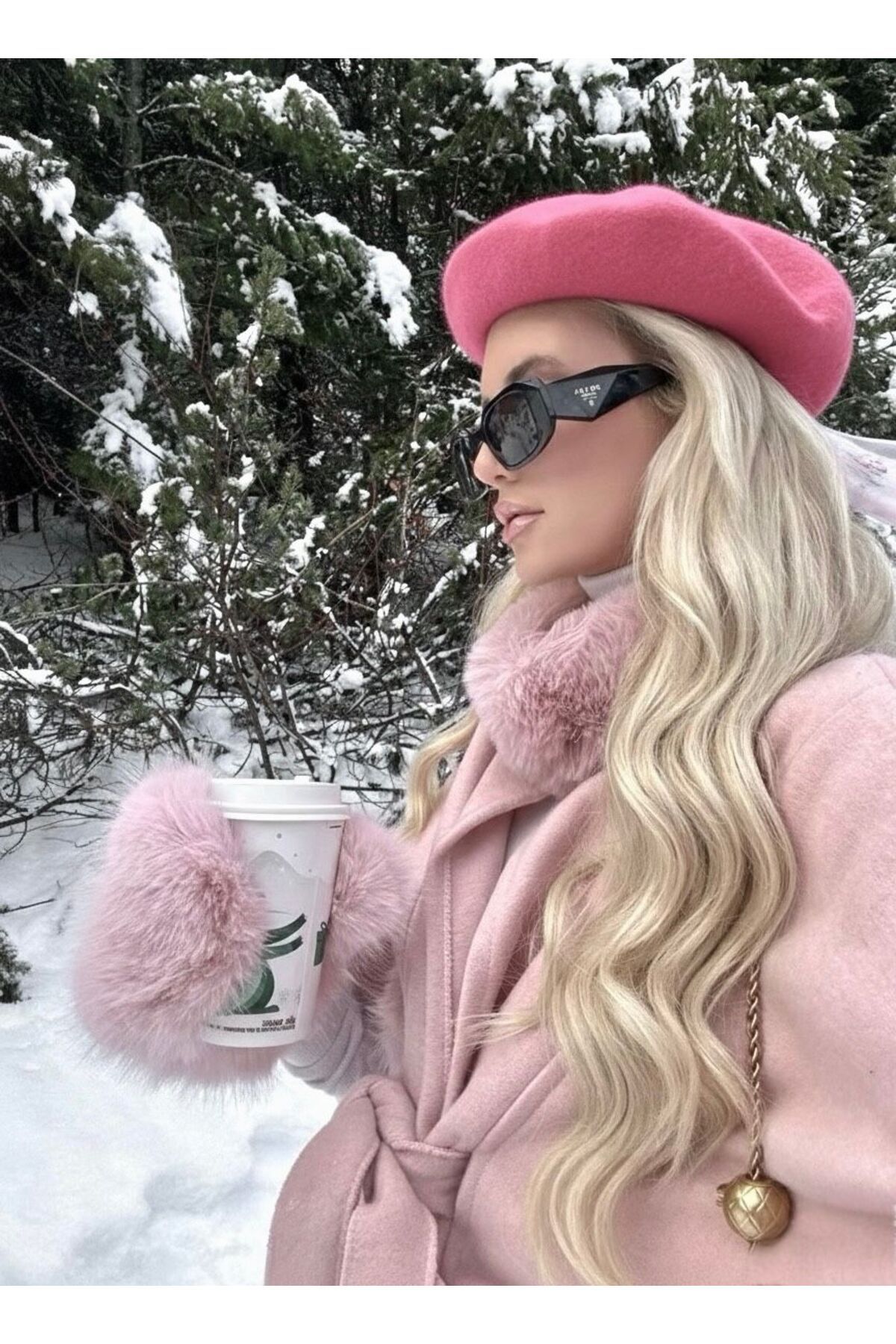 Goldmine Fransız Ressam Avusturalya Yün Keçe Bere Açık Pembe