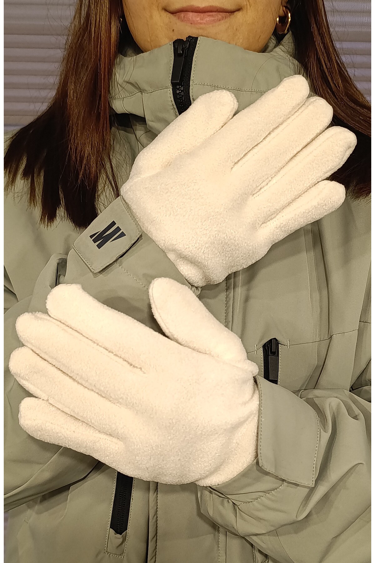 SEN'Z COLLECTİON Kadın Ekru Polar Eldiven