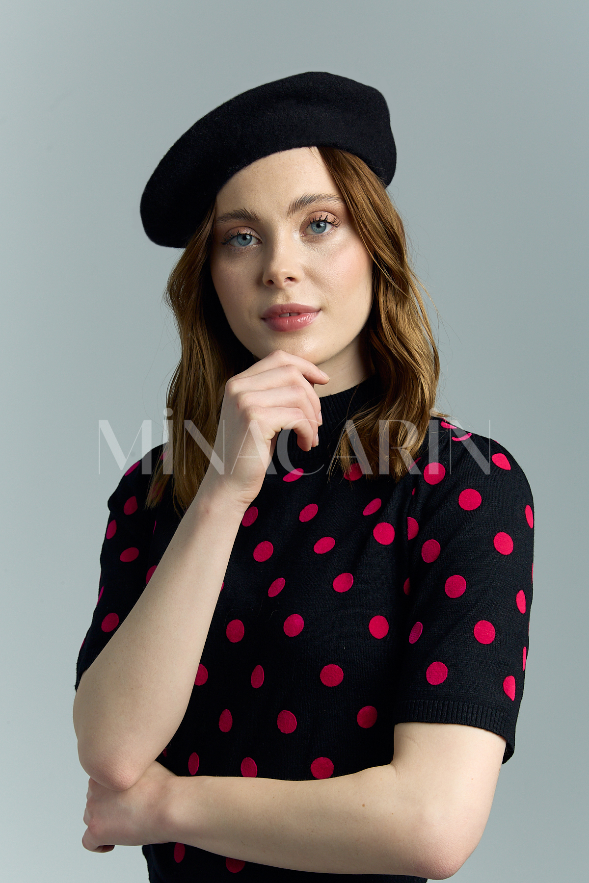 MinaCarin  Fransız Ressam Keçe Bere Siyah - Görsel 4