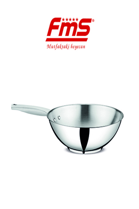 FMS 28 Cm Çelik Wok Tava | 18/10 Paslanmaz | 3 Kat Kapsül Taban | Indüksiyon ...