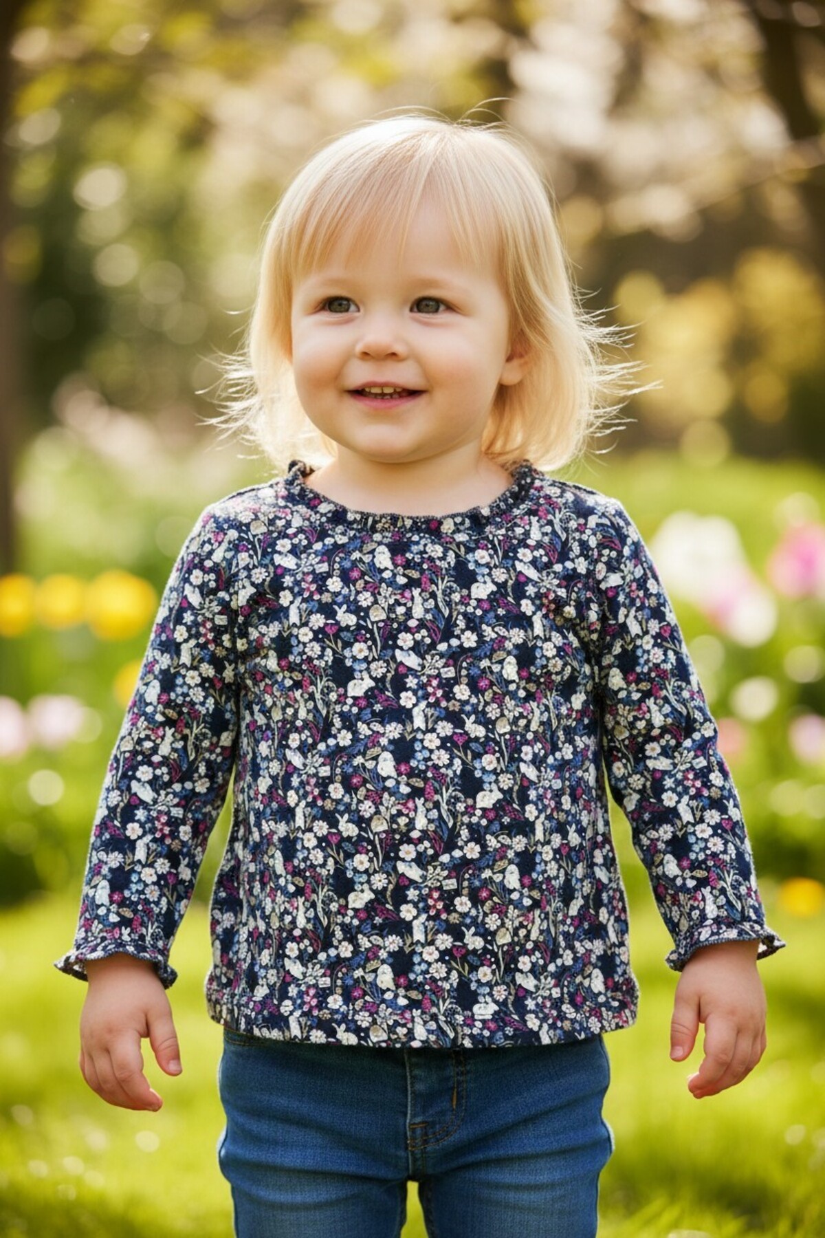 SeaBubbles Çiçekli Kız Bebek Bluz fotoğrafı 3 (önizleme)