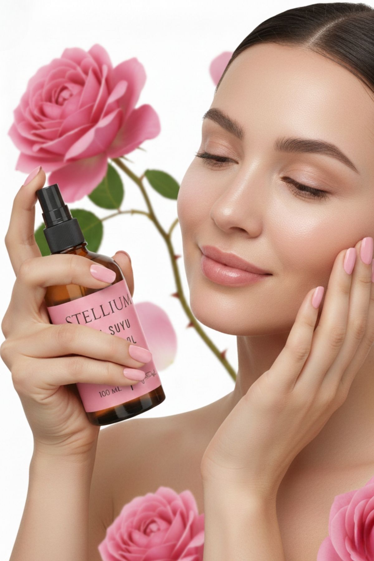 Saf Gül Suyu | Gıda Uyumlu %100 Doğal Cilt Toniği | Buhar Distilasyonu Hidrosol 100 ML — 8684302800777 — تصویر 6 از 6