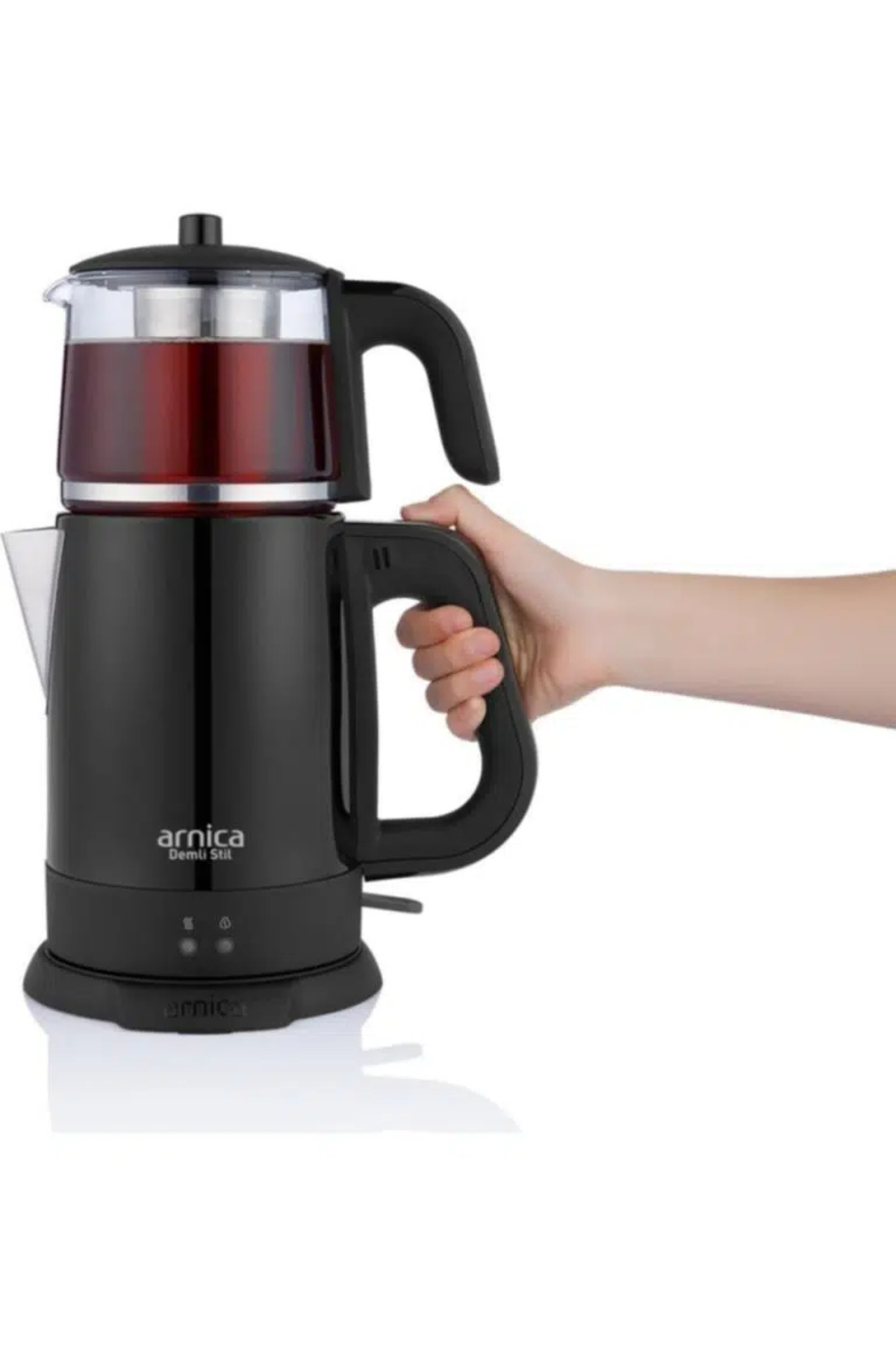 Arnica Demli Stil IH33205 CAM Demlikli Çay Makinesi Siyah