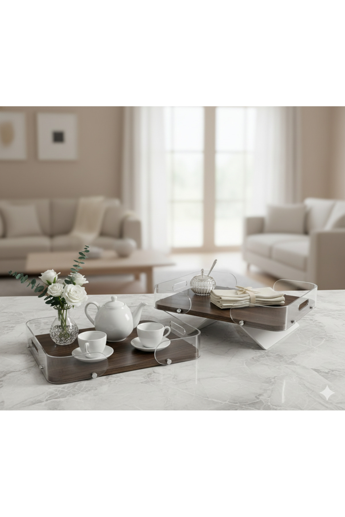 طقم صواني تقديم متعددالاستخدامات بتصميم مثالي