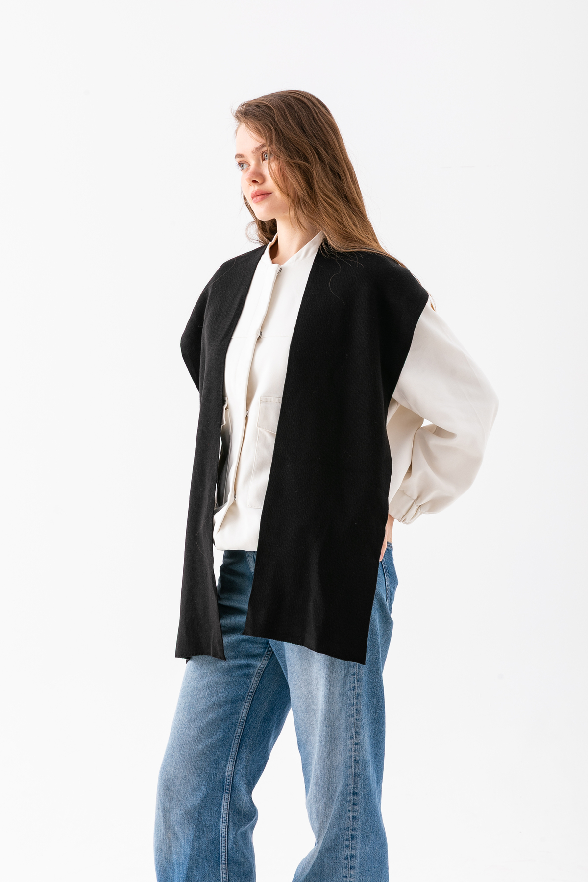 Wega Moda Kare Parçalı Patchwork Atkı - Spor Triko Örme Omuz Atkısı | Unisex Boho Şal - Atkı görsel 6