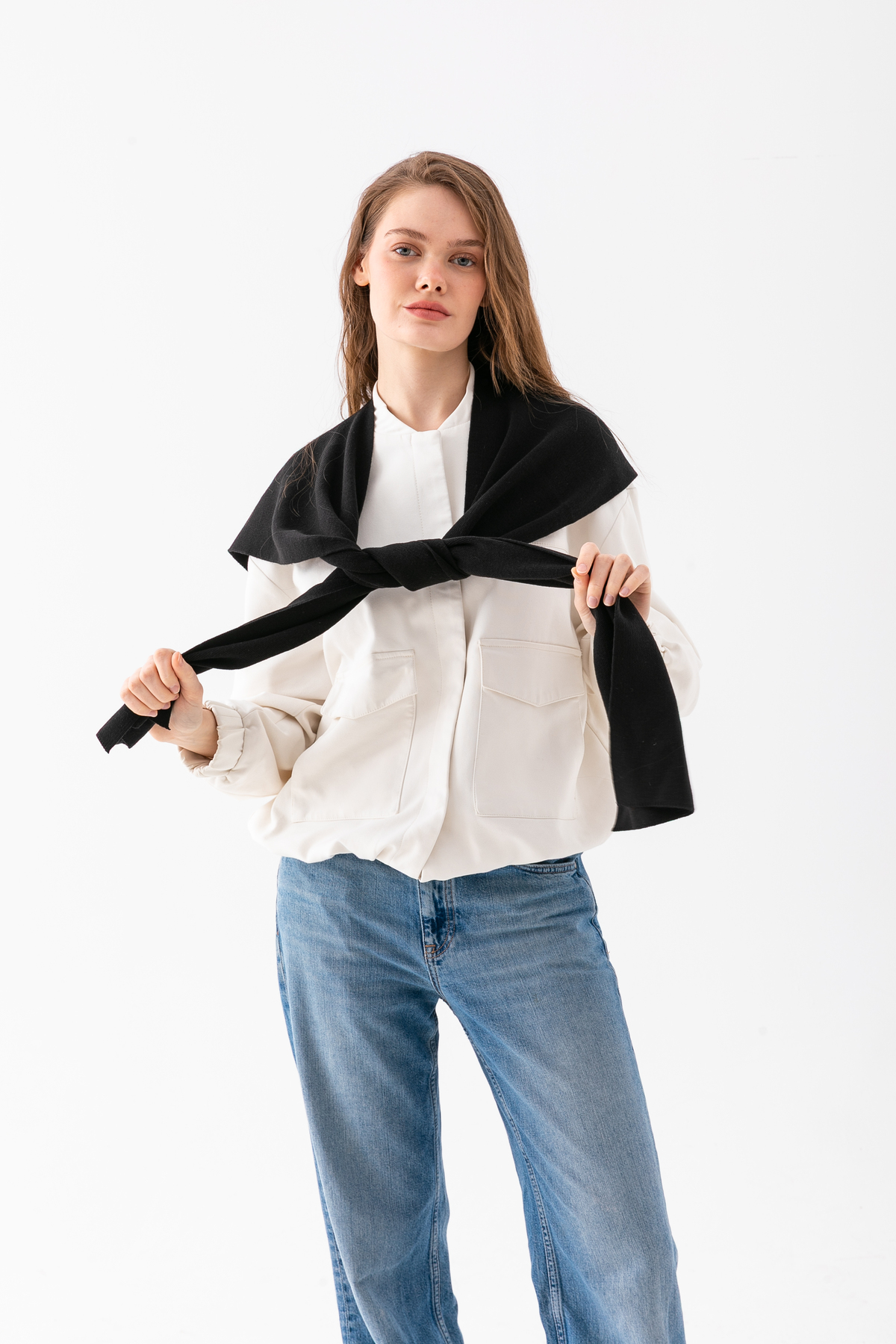 Wega Moda Kare Parçalı Patchwork Atkı - Spor Triko Örme Omuz Atkısı | Unisex Boho Şal - Atkı görsel 2