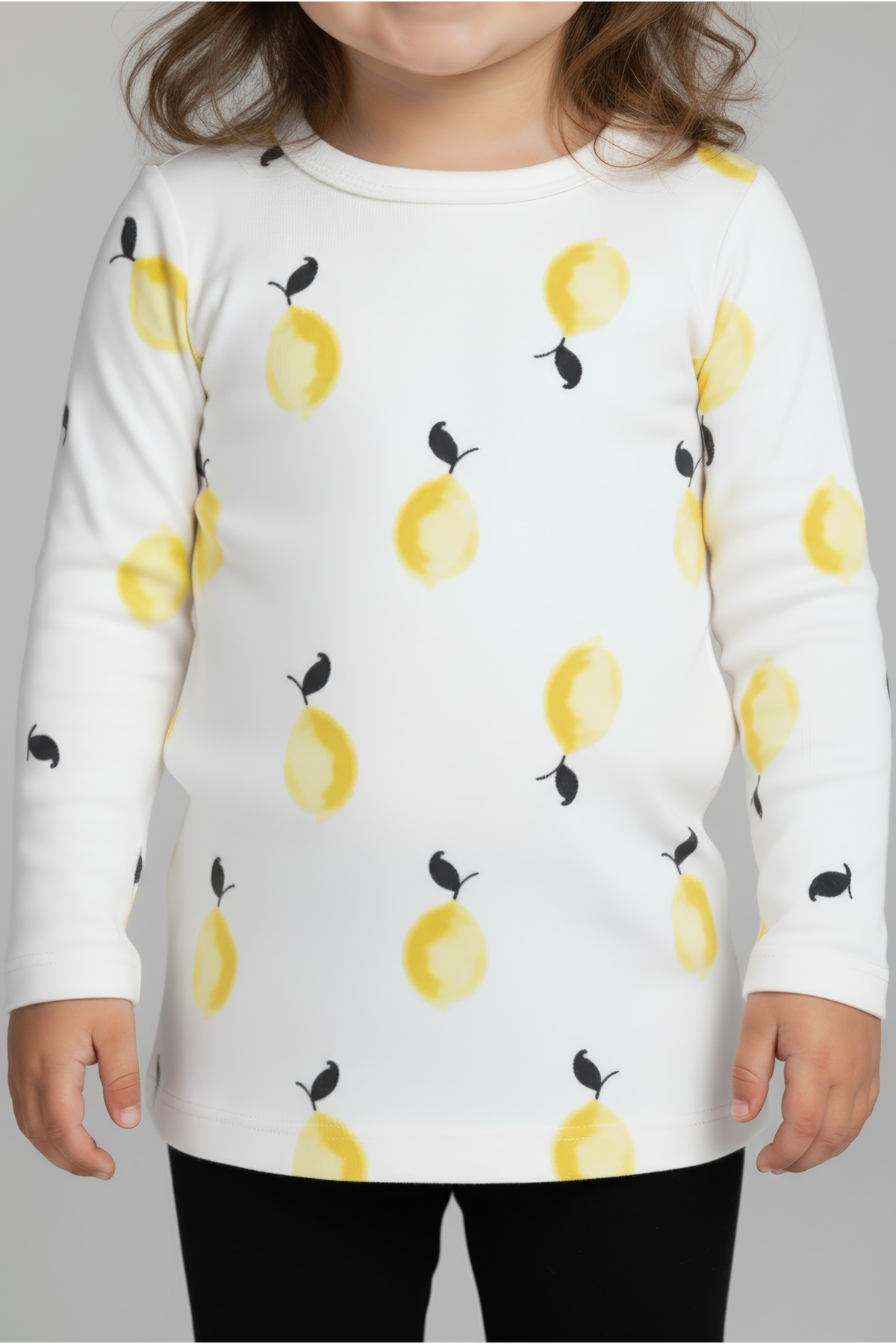 Kyron %100 Pamuk Limon Baskılı Bisiklet Yaka Kız Çocuk Tişört - Beyaz fotoğrafı 7 (önizleme)