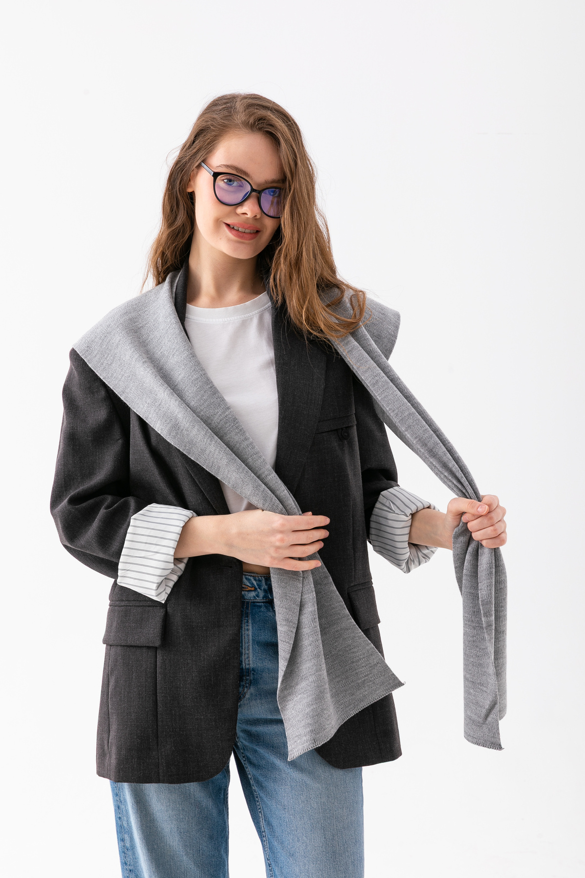 Wega Moda Kare Parçalı Patchwork Atkı - Spor Triko Örme Omuz Atkısı | Unisex Boho Şal - Atkı görsel 6