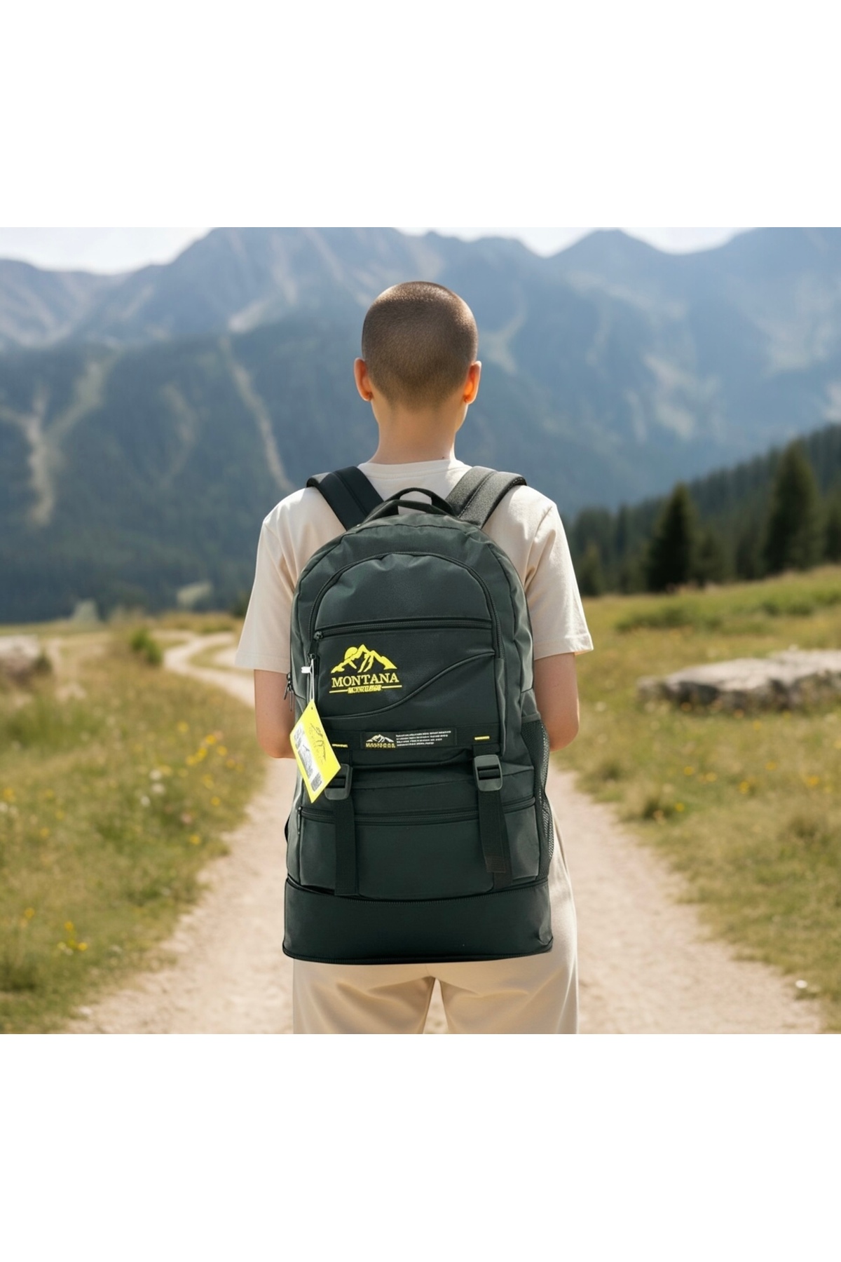 MONTANA MOUNTAINER  Körüklü Dağcı Sırt Çantası 65 Litre Kapasiteli Kamp Çantası Haki Yeşil (FARMAFA) - Görsel 2