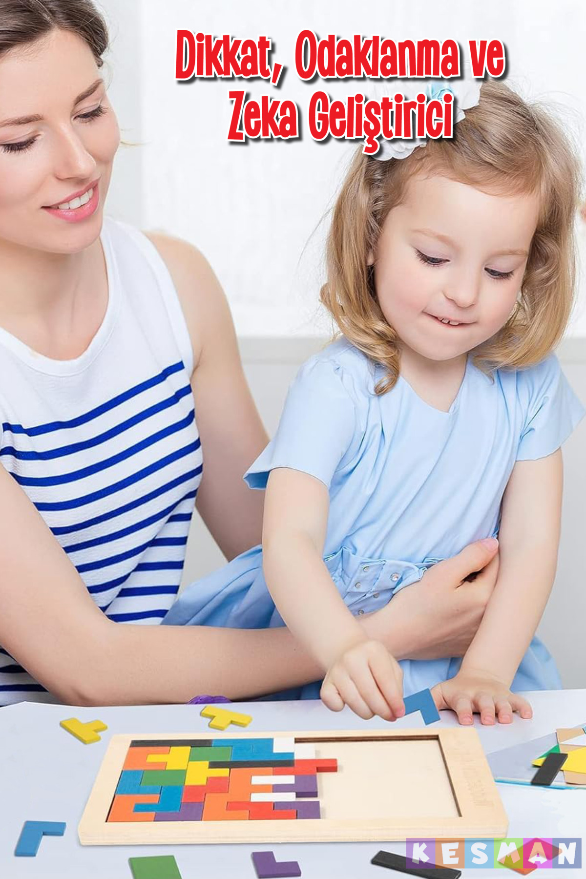 Kesman Kitap Montessori Ahşap Tetris & Blok Puzzle Zeka Oyuncağı Seti fotoğrafı 4 (önizleme)