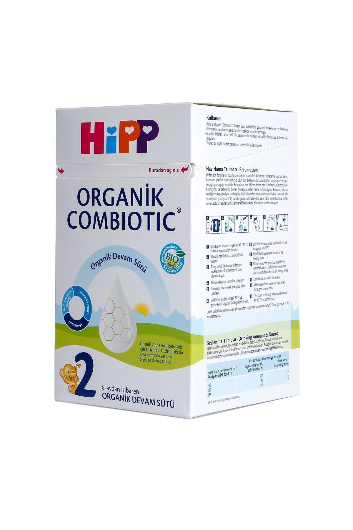 Hipp NO:2 COMBİOTİC DEVAM BEBEK SÜTÜ 800 GR 4 ADET fotoğrafı 2 (önizleme)