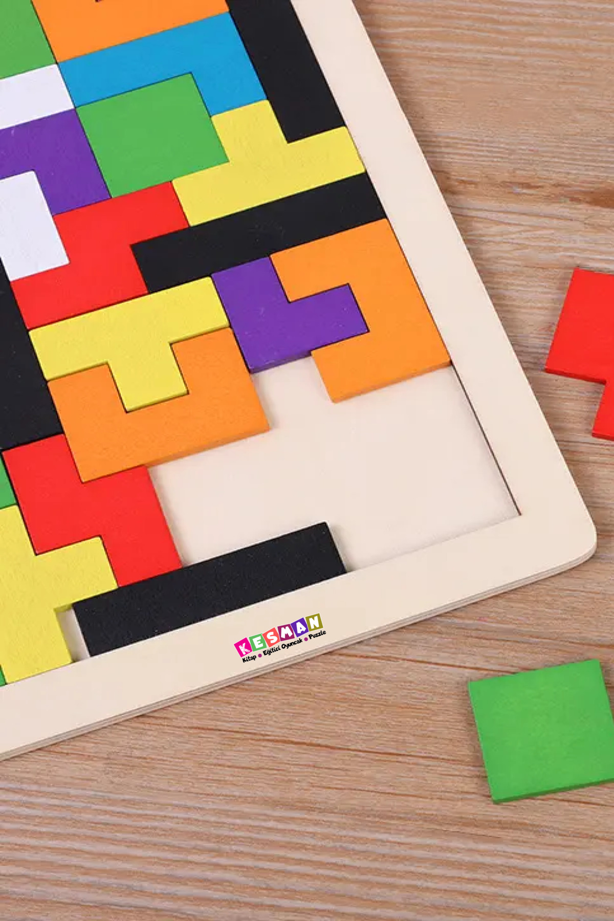 Kesman Kitap Montessori Ahşap Tetris & Blok Puzzle Zeka Oyuncağı Seti fotoğrafı 3 (önizleme)