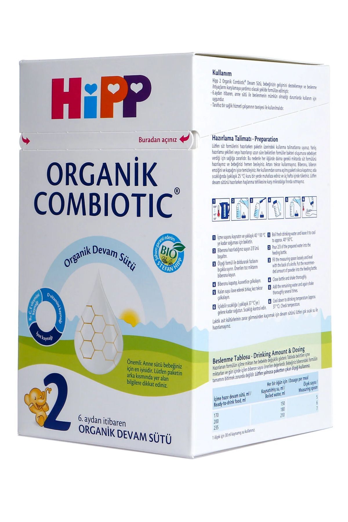 Hipp NO:2 COMBİOTİC DEVAM BEBEK SÜTÜ 800 GR 1 ADET fotoğrafı 2 (önizleme)