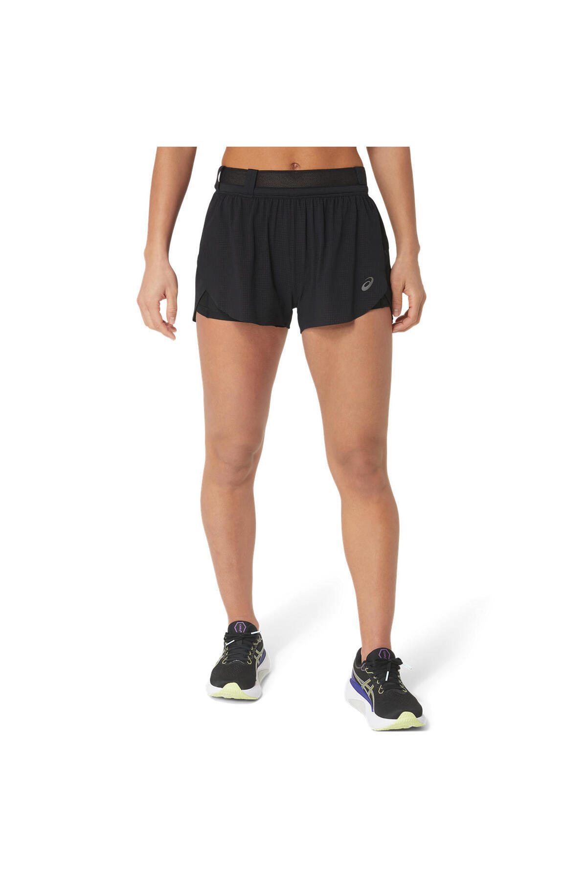 Asics METARUN SPLIT SHORT Kadın Siyah Beyaz Şort 2012C858-001