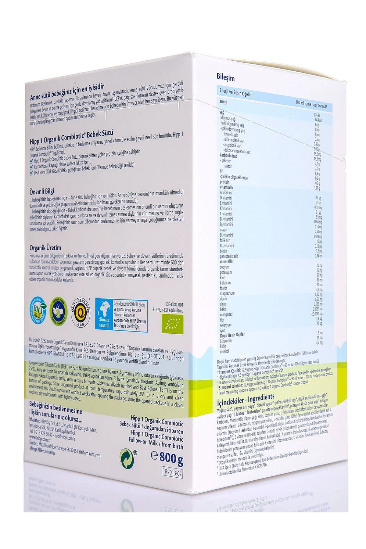 Hipp NO:2 COMBİOTİC DEVAM BEBEK SÜTÜ 800 GR 1 ADET fotoğrafı 4 (önizleme)