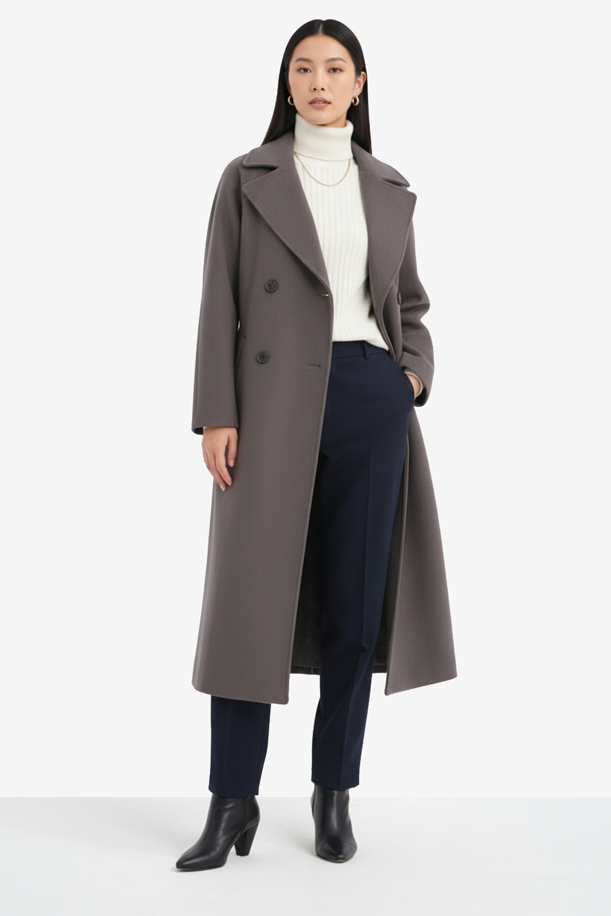 Soydan Güner  Kadın Yünlü Kruvaze Reglan Ara Boy (120 CM) (1 BEDEN BÜYÜK)Kaban Toprak 1280 - Görsel 5