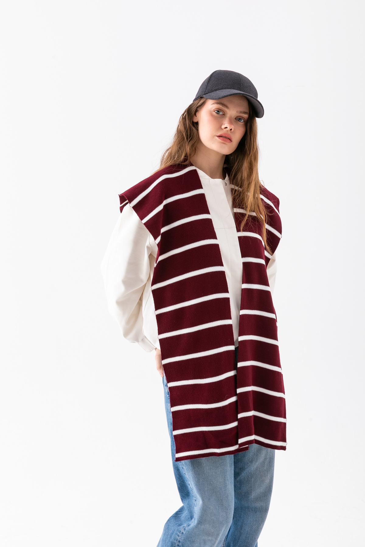 Wega Moda Kare Parçalı Patchwork Atkı - Spor Triko Örme Omuz Atkısı | Unisex Boho Şal - Atkı görsel 8