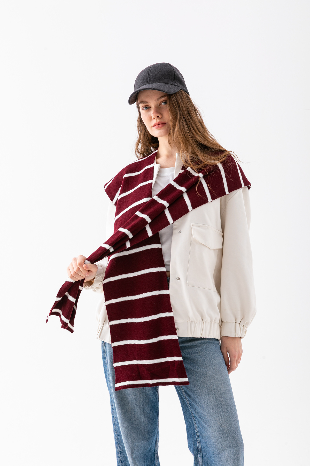 Wega Moda Kare Parçalı Patchwork Atkı - Spor Triko Örme Omuz Atkısı | Unisex Boho Şal - Atkı görsel 3