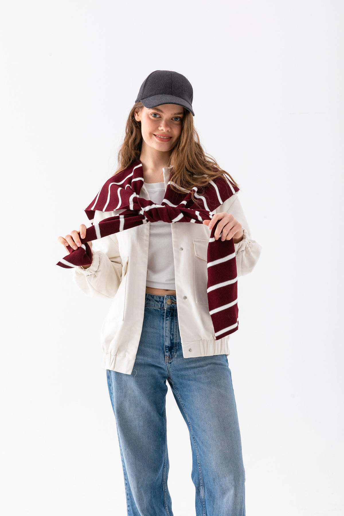Wega Moda Kare Parçalı Patchwork Atkı - Spor Triko Örme Omuz Atkısı | Unisex Boho Şal - Atkı görsel 2