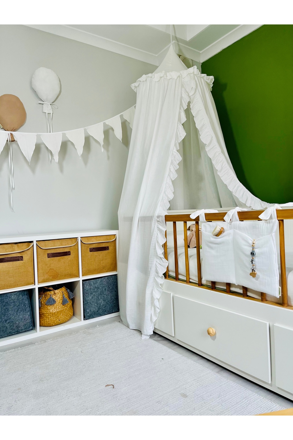 Hubb Müslin fırfırlı Cibinlik, beşik Cibinlik ,yatak Cibinlik, okuma köşesi oyun çadırı fotoğrafı 3 (önizleme)