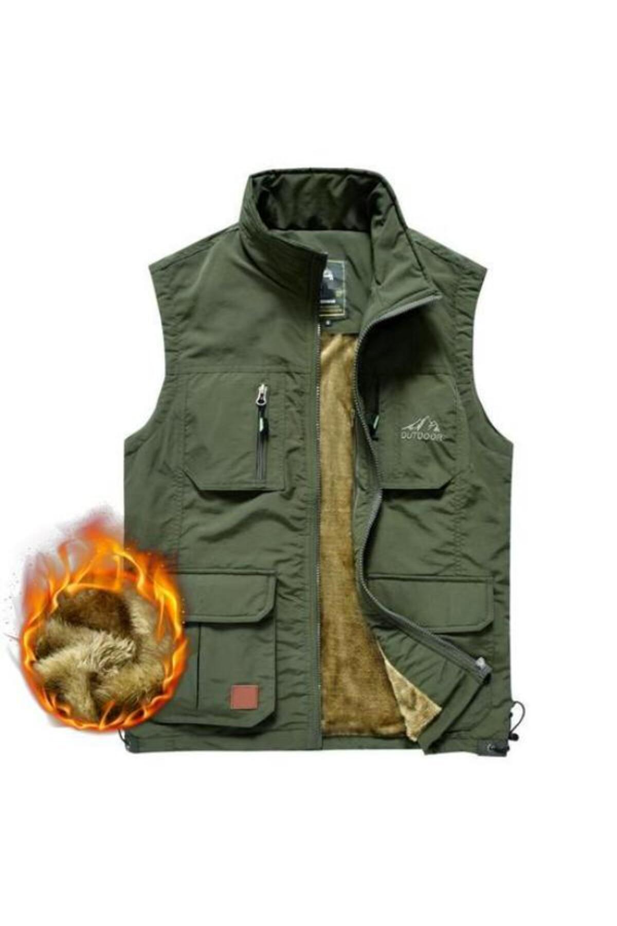 Genel Markalar Erkek Yelek Outdoor Dar Kalıp (1 BEDEN BÜYÜK ISTEYİNİZ) Çok Cepli Spor Yelek