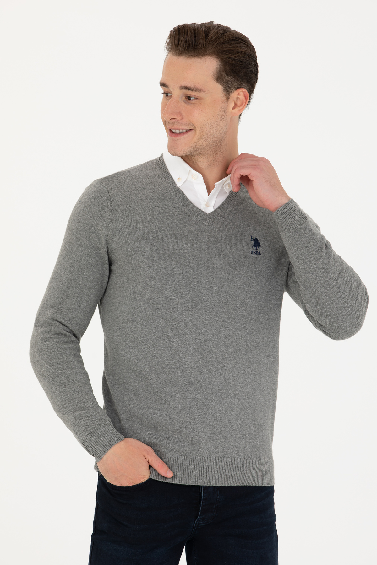 پلیور و بافتمردانهU.S. Polo Assn.خاکستری