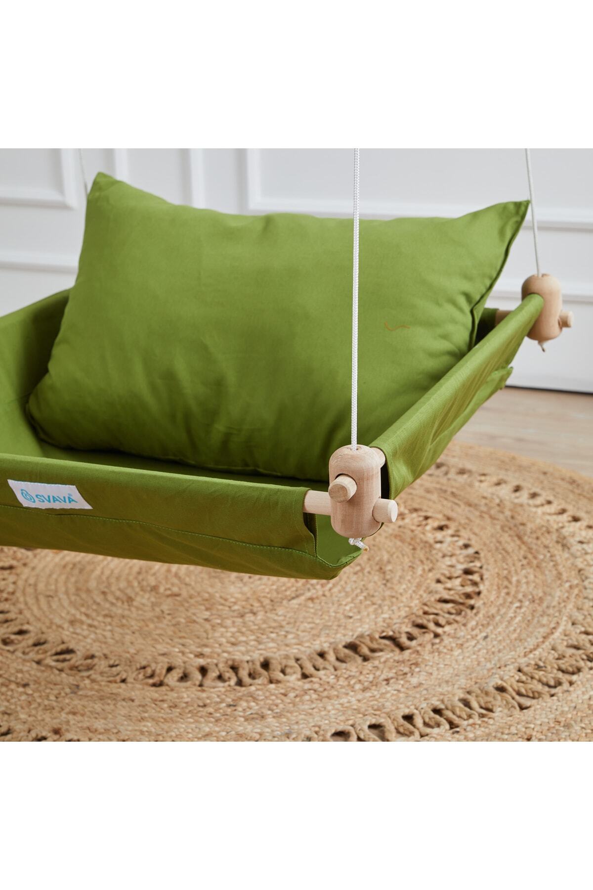 Svava Trend Çocuk Hamak Salıncak - Ev Tipi Ve Bahçe Salıncağı (YEŞİL) fotoğrafı 3 (önizleme)