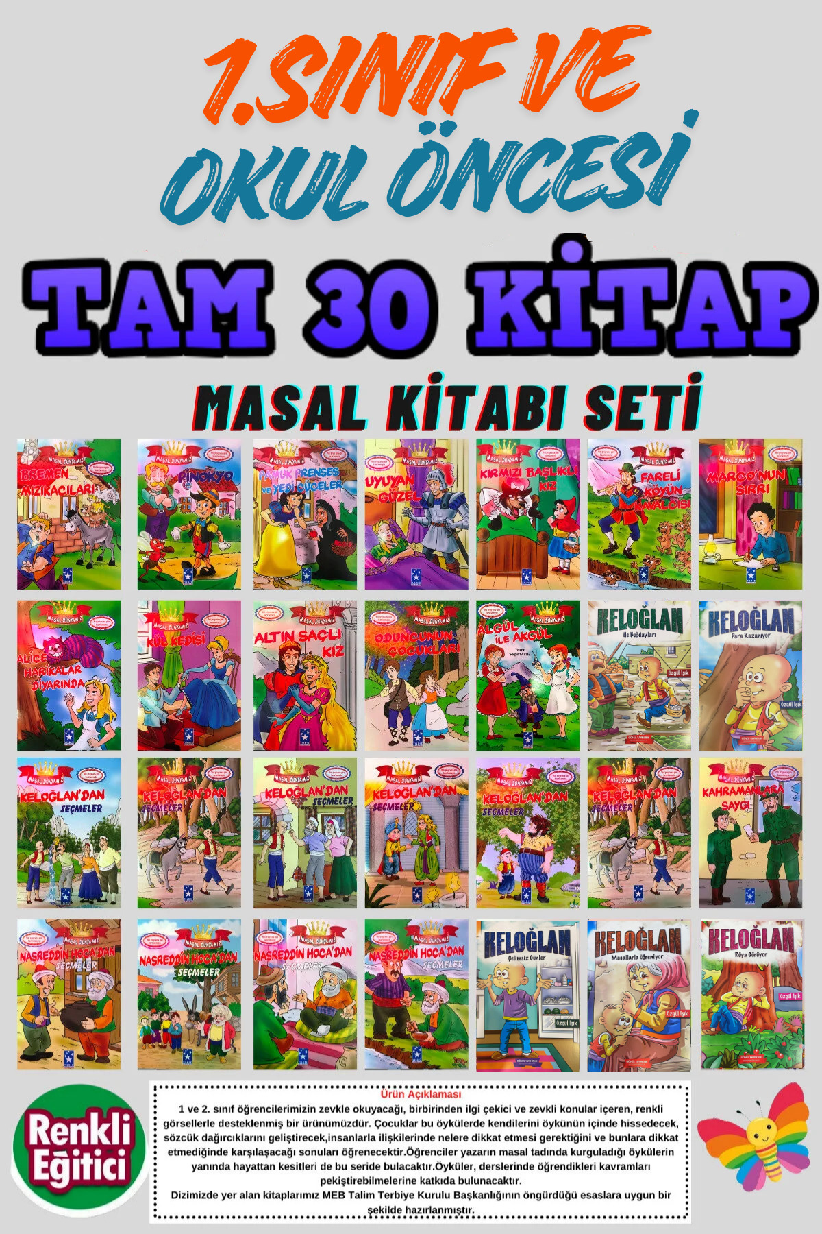 GÖNÜL YAYINCILIK 1. Sınıf Ve Anasınıfı Için Büyük Boy Hikaye Ve Masal Seti 30 Kitap fotoğrafı 5 (önizleme)