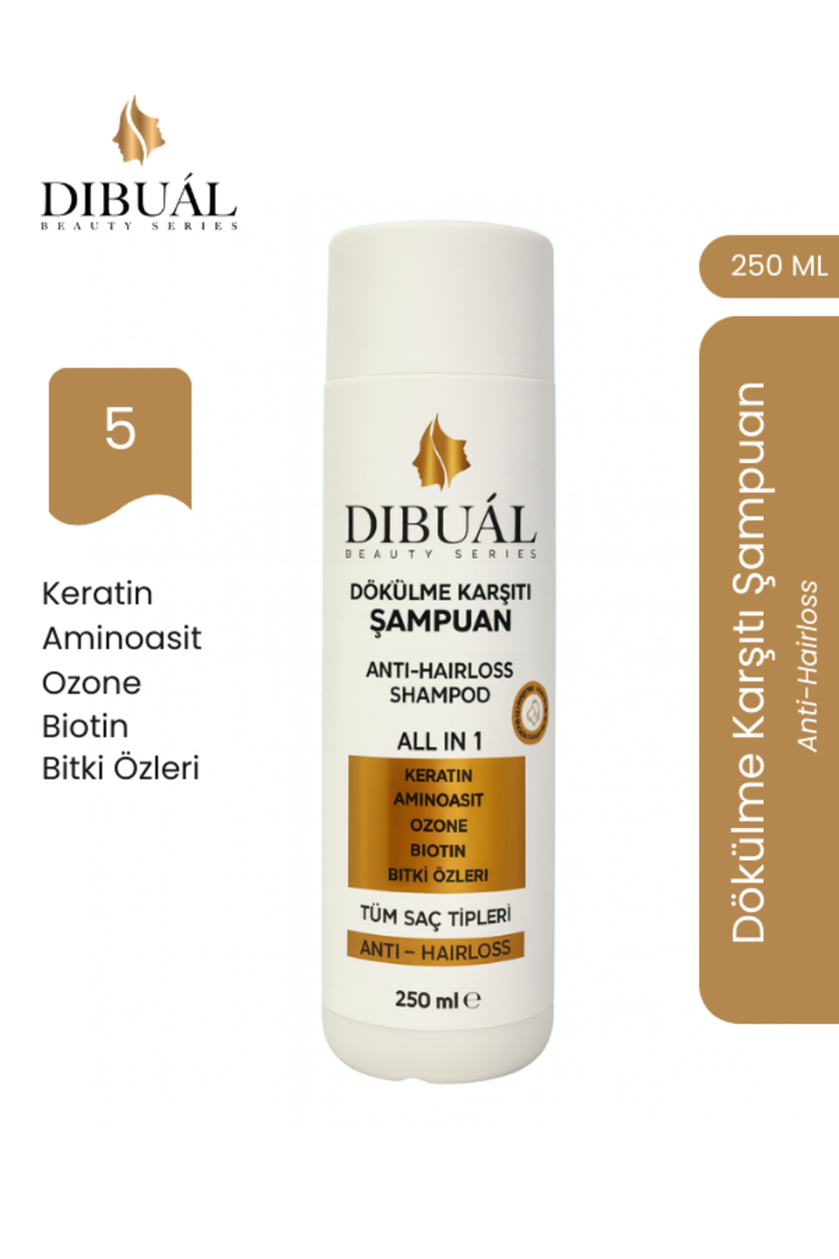 Saç Dökülmesine Karşı Şampuan (250 ml) + Yoğun Etkili Serum (50 ml) — Saç Bakım Seti — تصویر 2 از 3