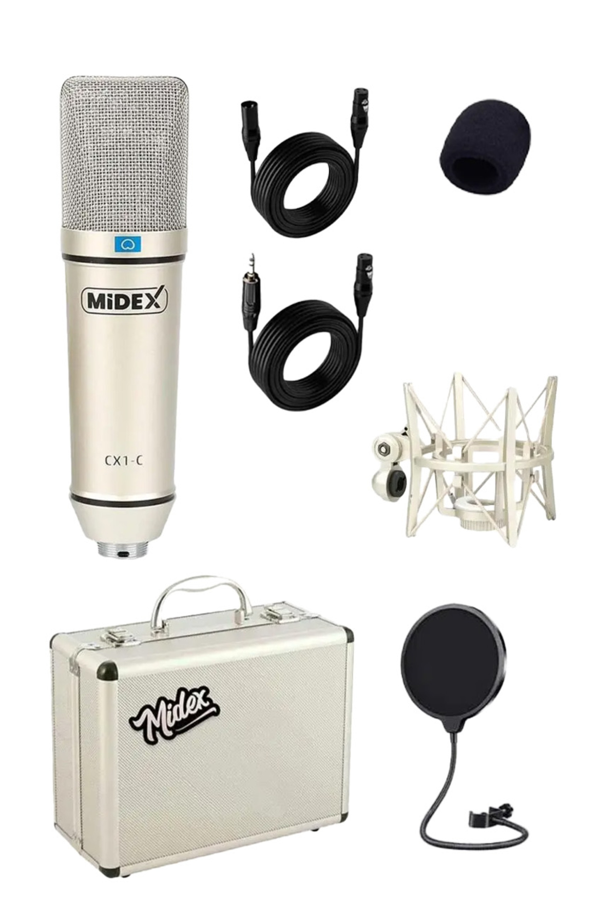 Midex Stüdyo Ekipmanları Private Paket-3 CX2 Mikrofon VS15 Ses
