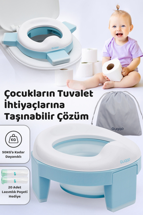 Guqqo Lazımlık, Portatif Katlanabilir Taşınabilir Seyahat Çocuk Tuvaleti, Klo...
