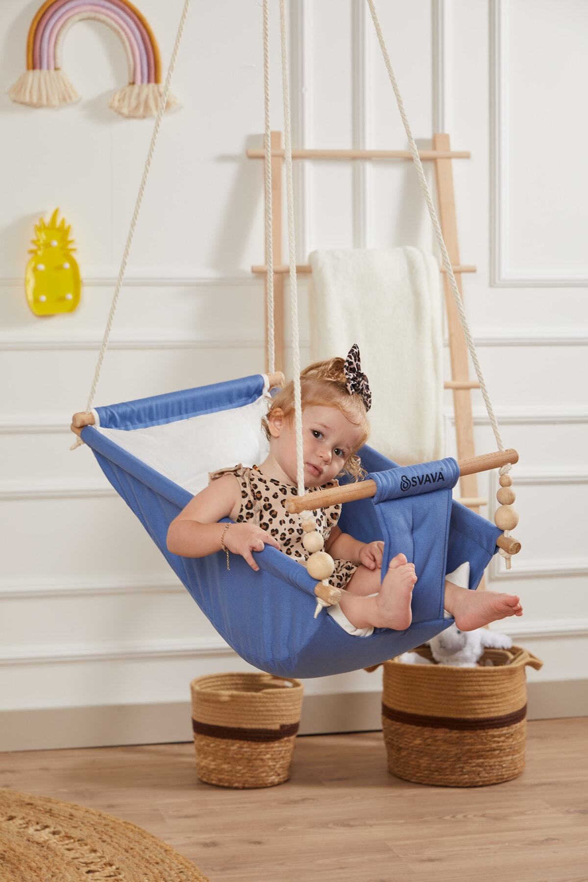 Svava Rüya Ahşap Bebek Hamak %100 Pamuklu Ev Tipi Tavan Salıncak fotoğrafı 2 (önizleme)