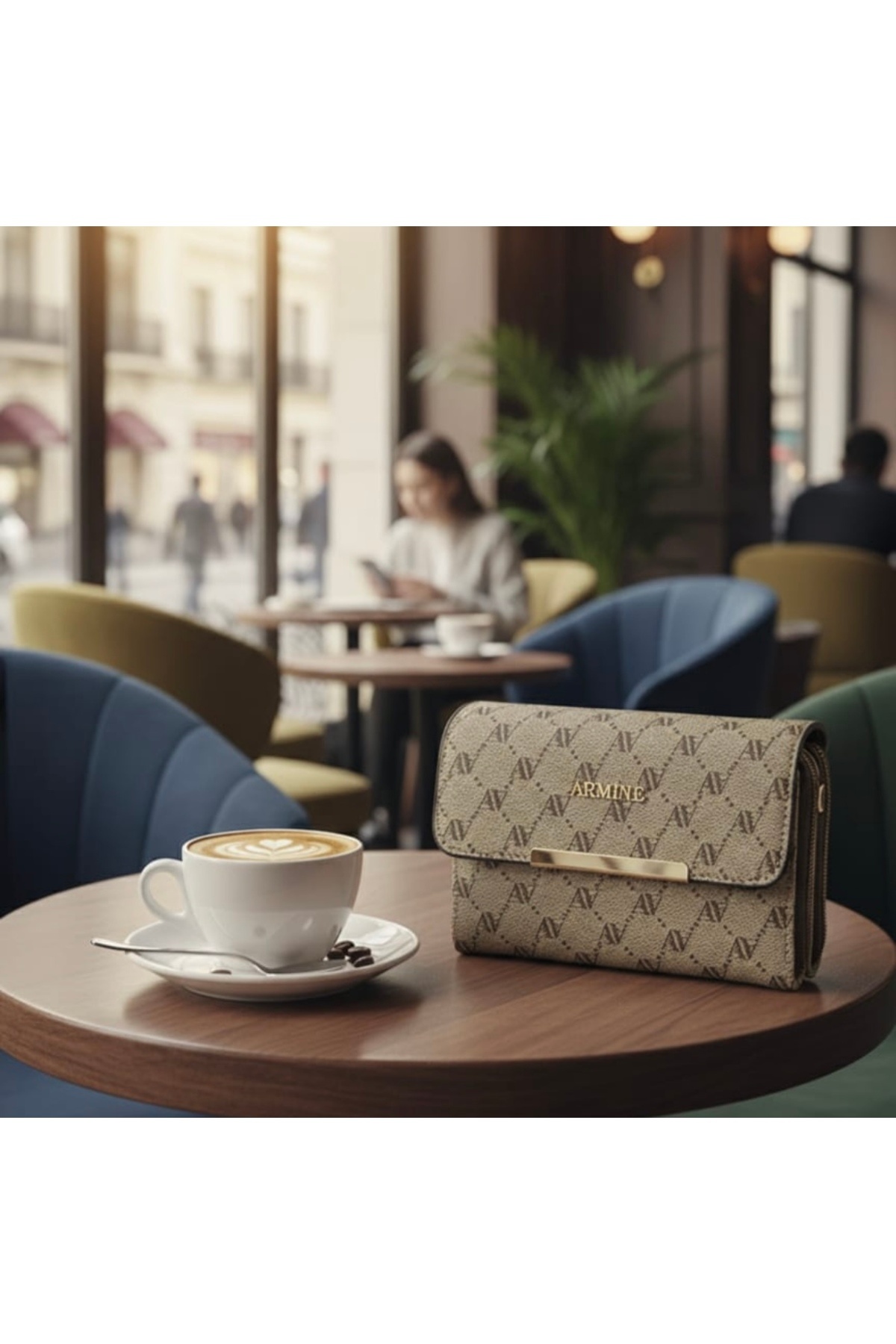 Armine  Kadın Vizon Noktalı Orta Boy Çapraz Askılı El & Omuz Çantası 381 - Görsel 8