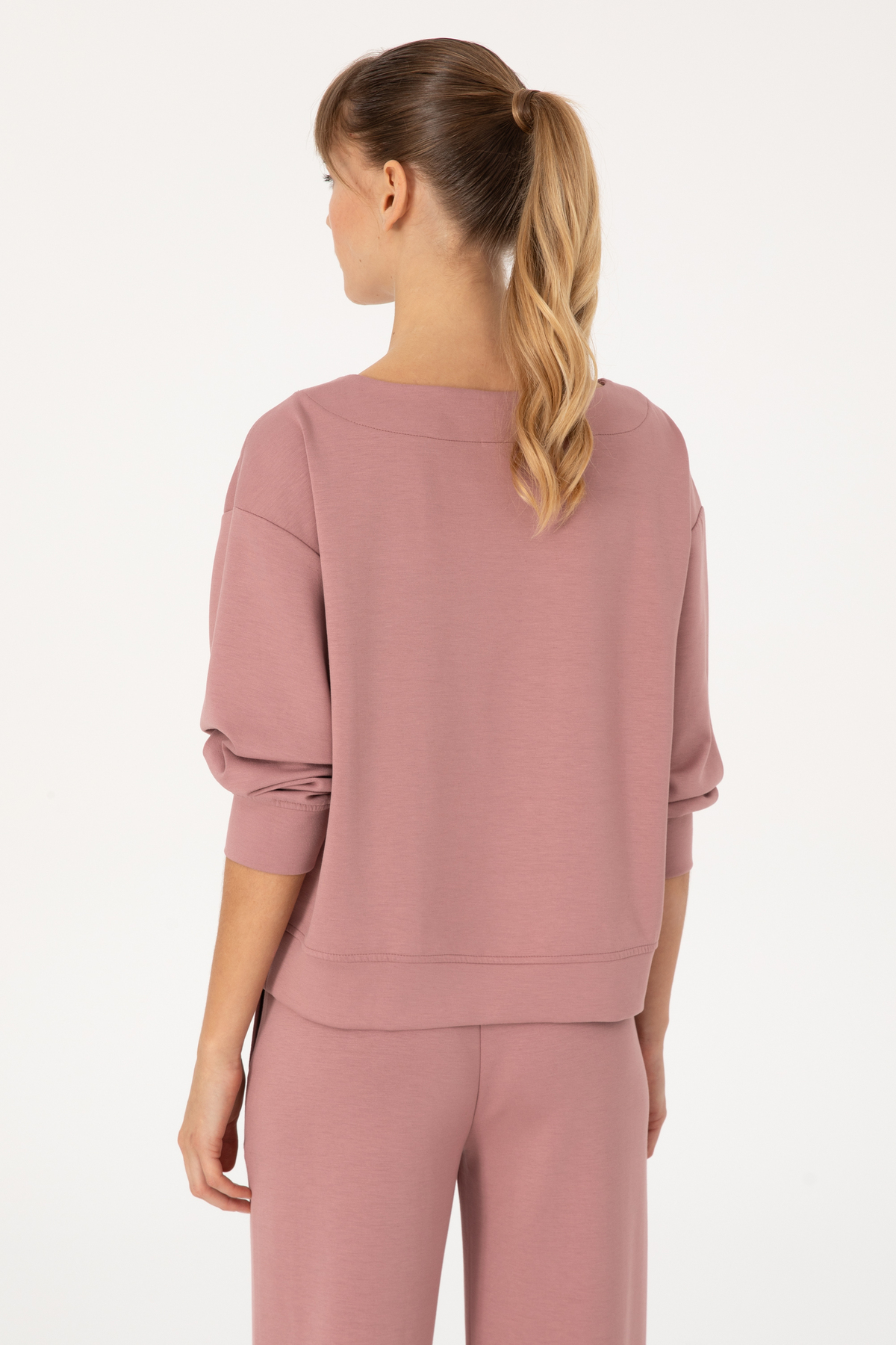 U.S. Polo Assn.  Kadın Gül Kurusu Bisiklet Yaka Sweatshirt 50314210-VR221 - Görsel 5