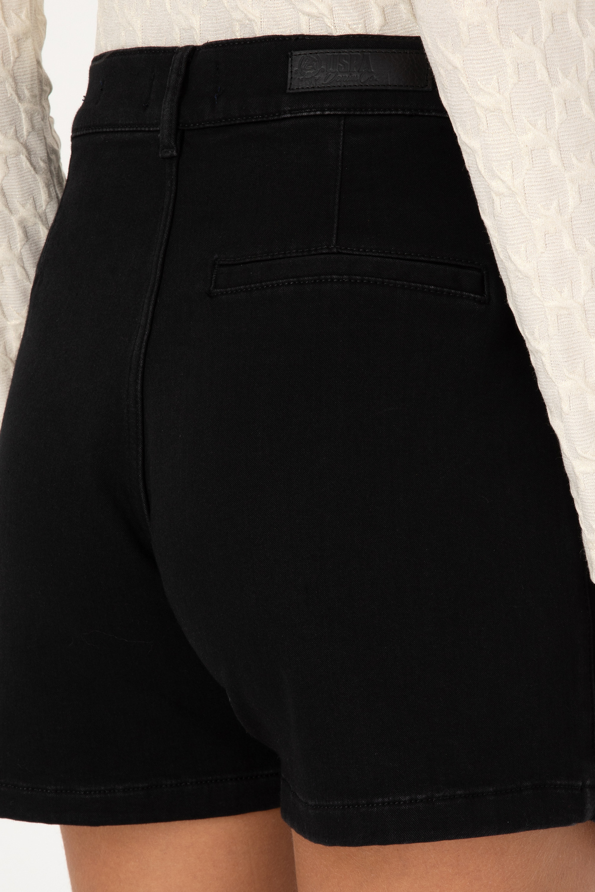 U.S. Polo Assn. Kadın Siyah Jean Şort Etek 50309327-DN0027 görsel 6