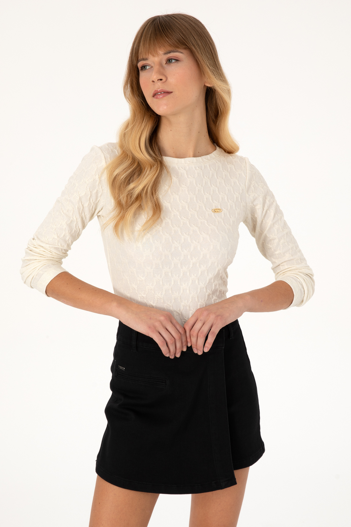 U.S. Polo Assn. Kadın Krem Sweatshirt 50309441-VR256 görsel 3