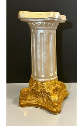 libre design Dekoratif 53 cm Parlak İnci ve Gold 2 Renk Roma Sütun Ev Bahçe B...
