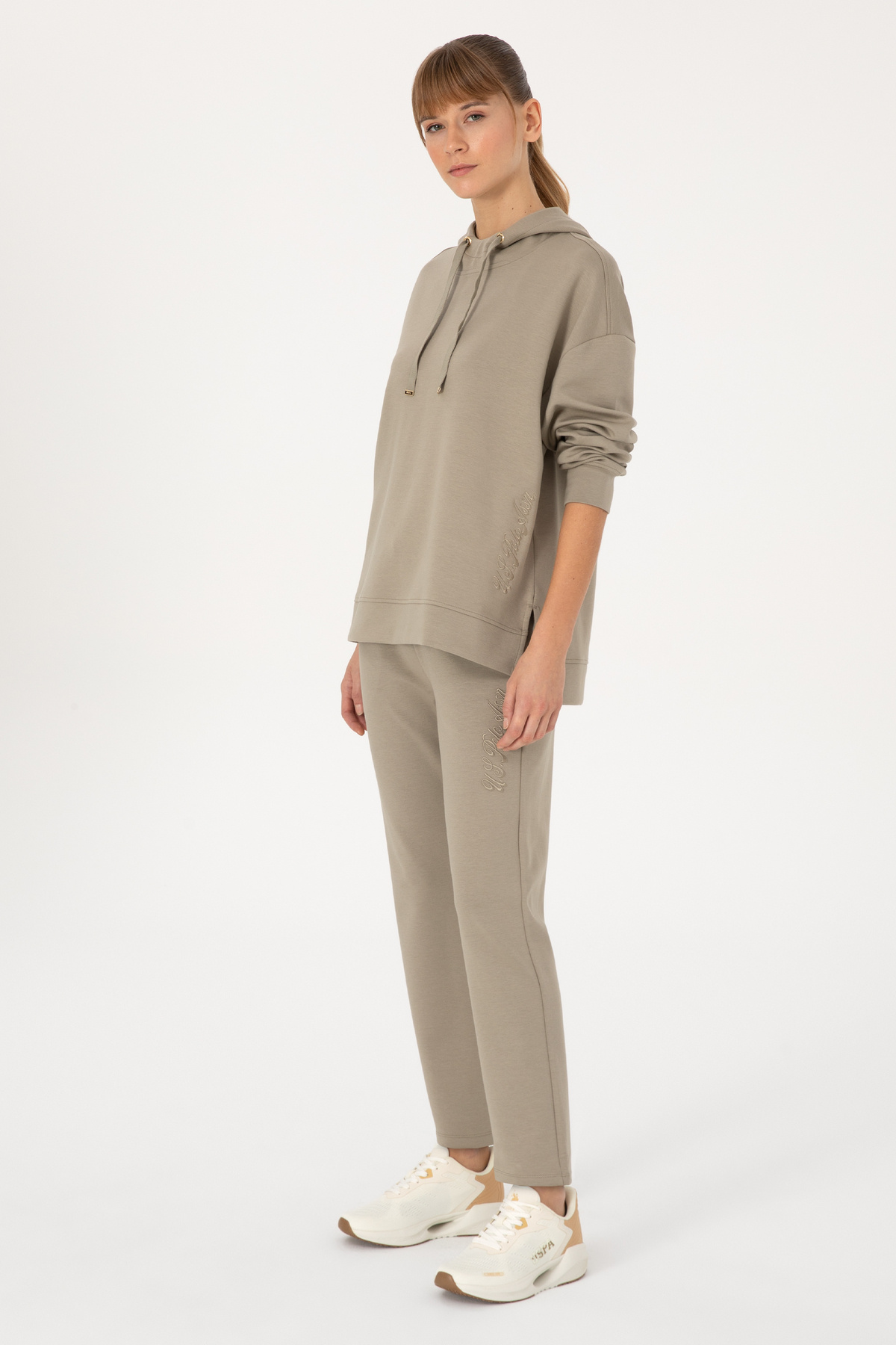 U.S. Polo Assn.  Kadın Açık Haki Modal Karışımlı Eşofman Altı 50313571-VR183 - Görsel 3