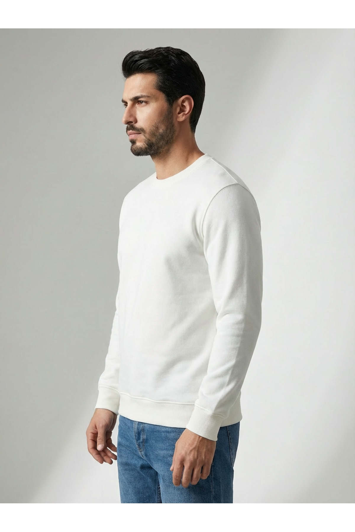 سترة رياضية من قماش القطن الممشط ذو الرقبة الدائري...